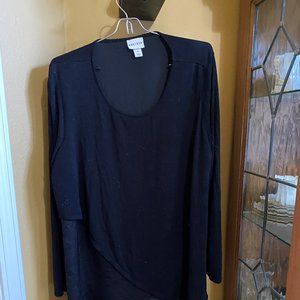 Stylish Black Top, Can Dress up or Dress Down, Size 1X